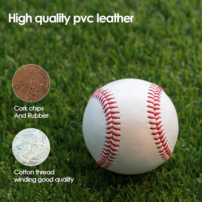 Bucket of Training Baseballs - Standard Size, 12 Pack Unmarked & Blank 9 inch for Practice & League Play,Autographs, Pitching,Gifts