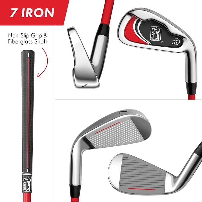 PGA Tour Youth Golf Club Set – Ages 3-5 (3’6”-4’1”) and 5-8 (4’1” - 4'8") Right and Left Handed Beginner Junior Golf Clubs with Lightweight Golf Bag, Mallet Putter, Driver by Golfgen