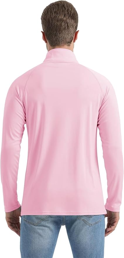 Boladeci Men's UPF 50+ Sun Shirts 1/4 Zip Long Sleeve SPF UV Protection Lightweight Quick Dry Quarter Zip Golf Shirts