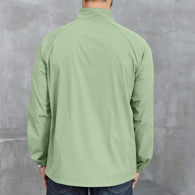 Opomelo Men's Athletic Quarter Zip Pullover Golf Hiking Running Lightweight Jacket Workout Sweatshirt With Pocket