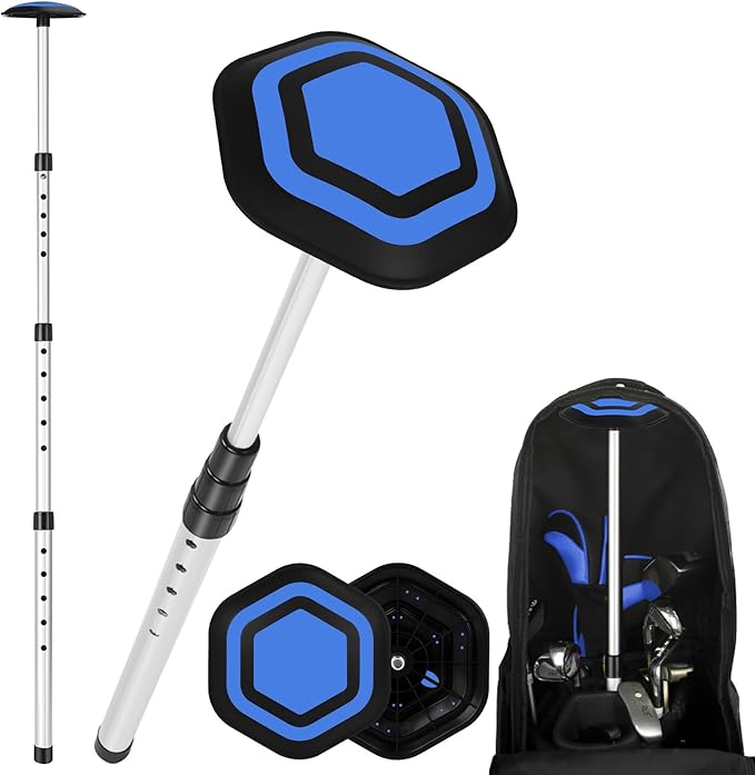 Golf Travel Bag Support Pole,Golf Clubs Protector Travel Bag Support Rod Anti-Impact Umbrella Cover Height Adjustable Golf Bag Accessories,Red
