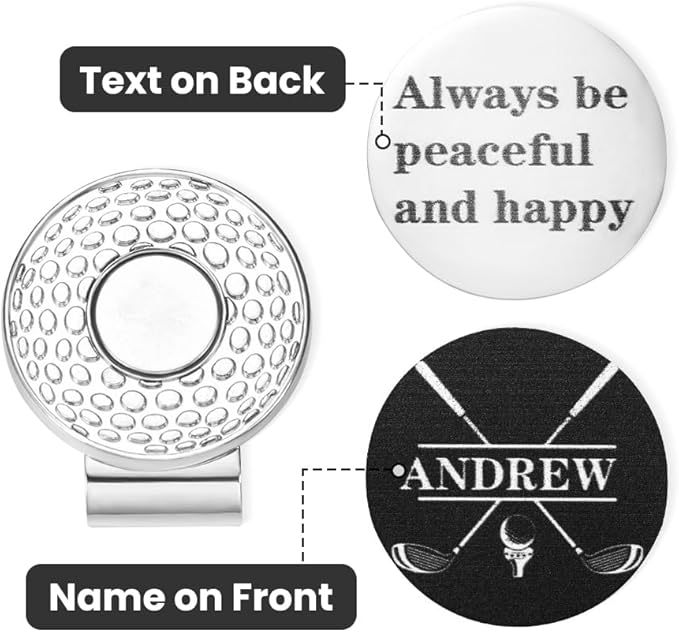 CALLIE Personalized Golf Ball Marker with Magnetic Hat Clip - Premium Golfer Accessory Gift