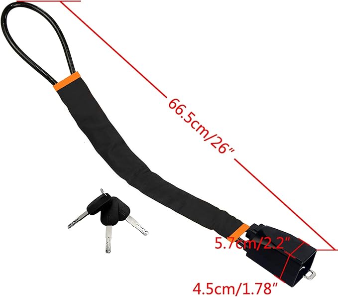 KAYCENTOP Car Steering Wheel Lock, Seat Belt Lock, Anti-Theft Device, Max 17 Inch Length, Small and Light-Weight, Multi-Functional, Fit Most Vehicle, SUV, Golf Cart Security (Black)