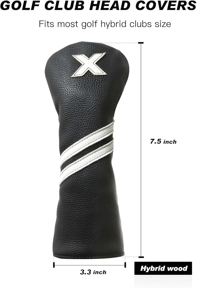 Golf Club Covers,4pcs or 1pc Golf Headcovers for Woods and Driver Fairway Hybrids Women Men - Premium PU Leather with Interchangeable Tags & Magnetic Blade and Mallet Putter Covers