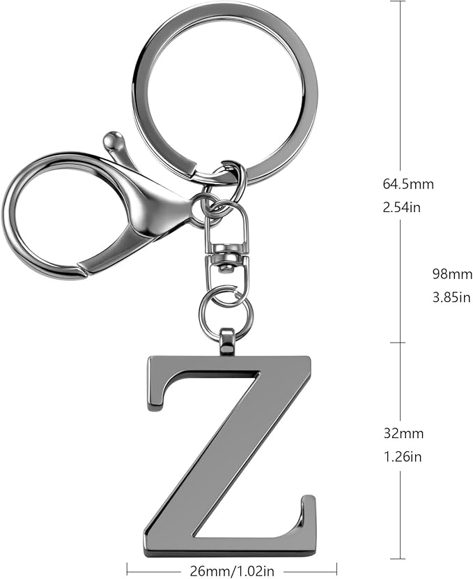 LAXPICOL Gold Letter A-Z Keychain for Women Bag Charms Purse Charms For Handbags Metal Alphabet Initial Letter Keychain