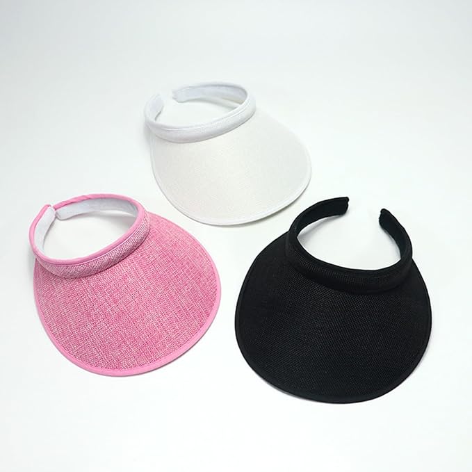 Cloth Covered Slip-On Visor for Women, Adjustable Cap Sports Sun Visors for Men