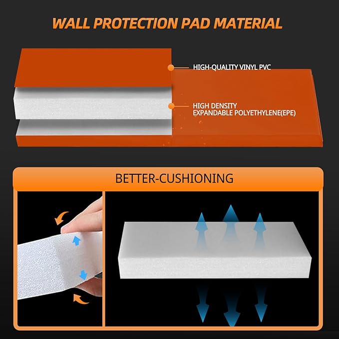 PROGOAL Gym Wall Paddings Basketball Court Wall Protection Pad - 2”Thick Foam Wall Mat Durable Protector for Wall-Mounted Basketball Hoops Garage Taekwondo（60" Lx20 W）