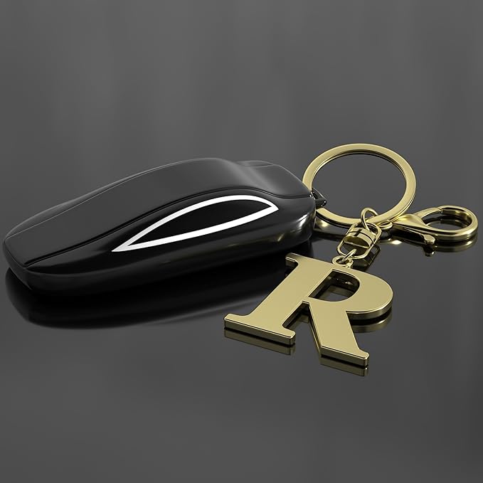 Stainless Steel Gold Letter A-Z Keychain for Women Men, Initial Letter Pendant with Key Ring, Charms for Key Backpack Bag