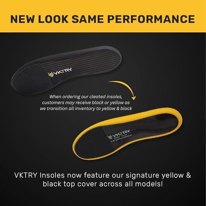 VKTRY Gold for Cleated Shoes - Carbon Fiber Performance Insoles - Customized Athletic Inserts for Soccer & Track | Shock Absorption, Run Fast, Jump High, US: Men 12-12.5, Women 14-14.5, 171-220lbs