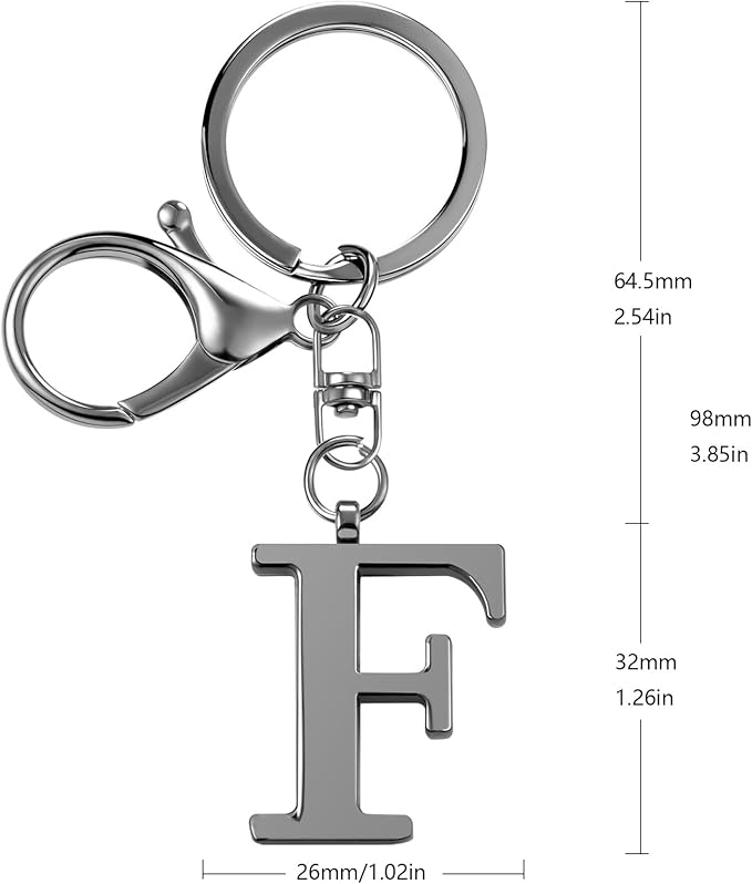 LAXPICOL Gold Letter A-Z Keychain for Women Bag Charms Purse Charms For Handbags Metal Alphabet Initial Letter Keychain