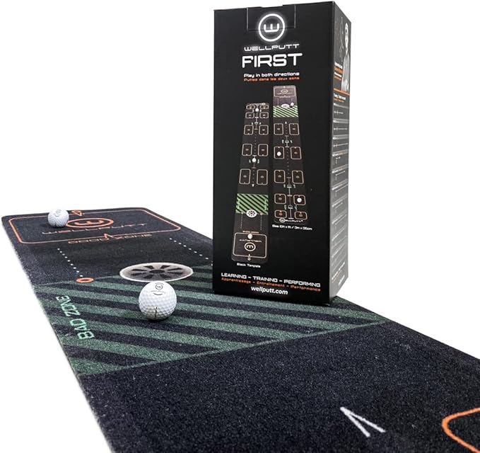 WELLPUTT - Golf Putting Training Mat - 10ft First