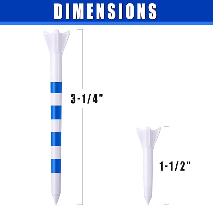 170 Pack Golf Tees 50 Iron Tees with 120 Driver Tees, Pro 4 Line Marking System Plastic Golf Tees, 4-Prong Engineered to Reduce Friction & Longer Distance