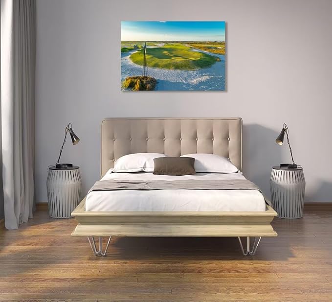 Streamsong Black Golf Course 9th Hole Wall Art for Living Room Bedroom Bathroom Home Decorations Golf Course Picture Poster Framed Artwork Canvas Prints Ready to Hang(12''H x 16''W)