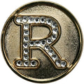 Monogram Initial Golf Ball Marker with Crystals and Matching Hat Clip