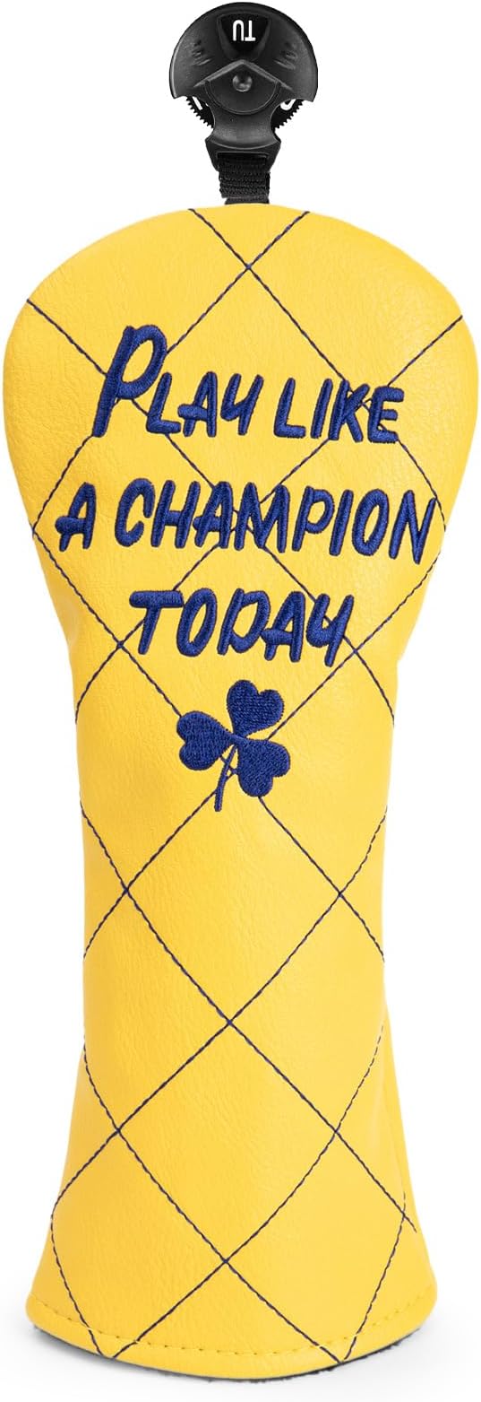 Golf Club Head Covers Premium Leather Golf Driver Fairway(FW) Wood Hybrid(UT) Covers with Number Tags, Golf Mallet Putter Cover Play Like A Champion