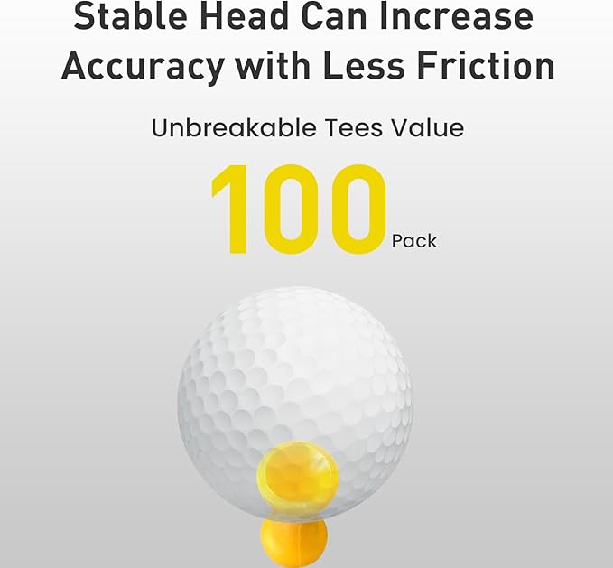 FINGER TEN Plastic Golf Castle Tees Step Down Unbreakable Mixed or Same Height Value 100 Count, 2 3/4, 2 1/4, 2, 1 3/4, 1 1/2 Inch Length Colorful for Practice