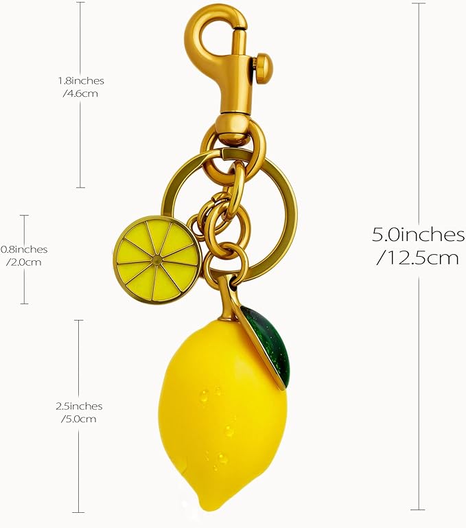 Cherry Bag Charm for Handbag, Big-Apple Strawberry Fruit Bag Charm Cherry Car Accessories KeyChain