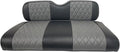 Huskey Parts Company 4PCS Charcoal Gray Golf Cart Front Rear Seat Cover Diamond Stitching for EZGO RXV 2008-UP, Marine Grade Vinyl, Custom Fit, Staple On