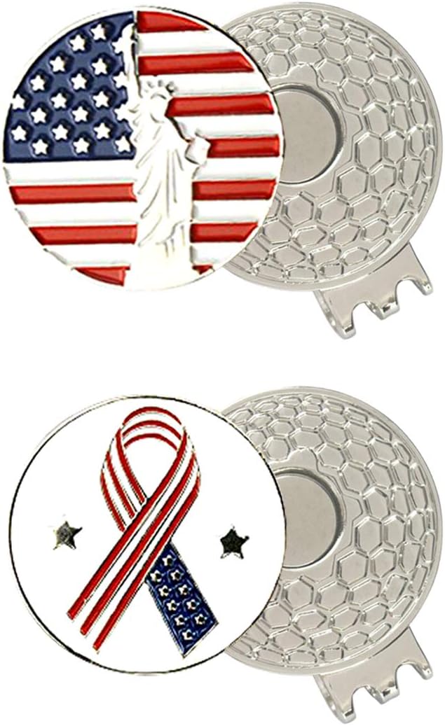 Colorful Golf Ball Markers with Silver Color Golf Hat Clips