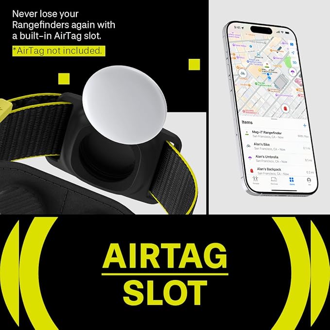 Spigen MAG-iT Magnetic Golf Rangefinder Strap Designed for AirTag/TagMe Tracker and GPS for Golf Cart