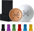 Custom Golf Ball Stamp | Self-Inking Golf Stamp with Magnetic Leather Golf Ball Marker Set | Quick-Dry Permanent Golf Balls Marking Tool | Golf Accessories Birthday for Men Dad