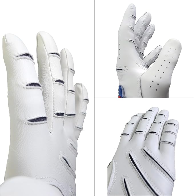 MONKEY GRIP 3D Golf Glove Premium Cabretta Leather Power Good Grip Soft Fit Easy Grip Line Non Slip No Slice Long Distance All Weather Rain Grip