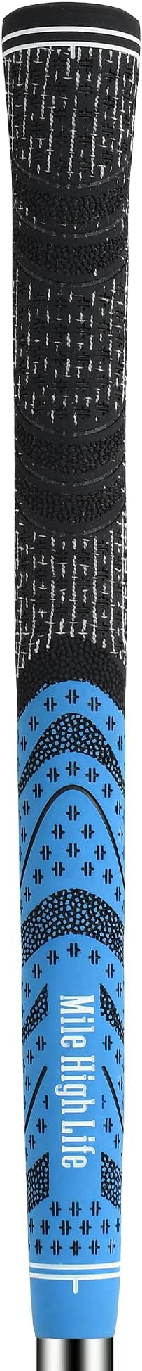 Mile High Life Golf Grips 13 Pack / 3 Pack - All-Weather Soft Rubber Golf Club Grips - High Shock Absorption, Enhanced Traction - Standard, Midsize & Jumbo Size (Core 0.58"-0.61")