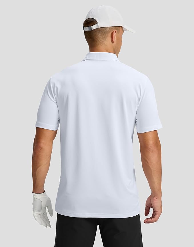 Men's Golf Shirts Dry Fit Moisture Wicking Performance Short Sleeve Collared Polo Shirts for Casual Athletic Business