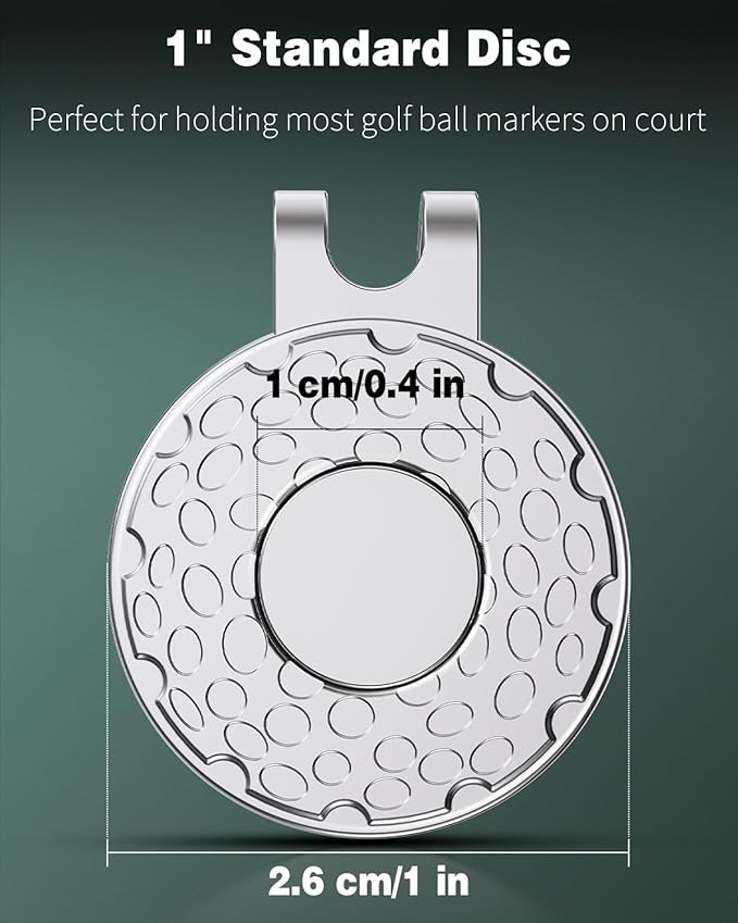 GreenHaven Golf Hat Clips Magnetic Golf Ball Marker Holders for Golf Hats Caps Pants Gloves Bags Visors Belts Nickel-Plated Alloy Clips for Metal Golf Ball Markers (Ball Marker Not Included)