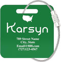 Personalized Luggage Tags for Suitcases,Custom Acrylic Tags with Hole & Steel Loop for Travel,Backpacks,Golf,Bagwine Cup,Waterproof (Dark Green)