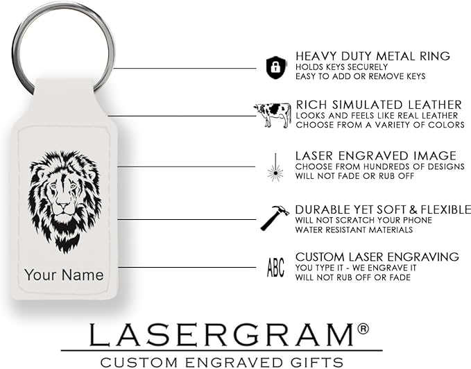 LaserGram Rectangle Keychain, Coat of Arms Germany, Personalized Engraving Included (White)