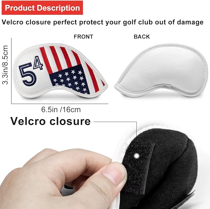 Golf Iron Head Covers Set Iron Headcover Wedge Cover Golf Iron Club Cover USA American Flag for PXG0311