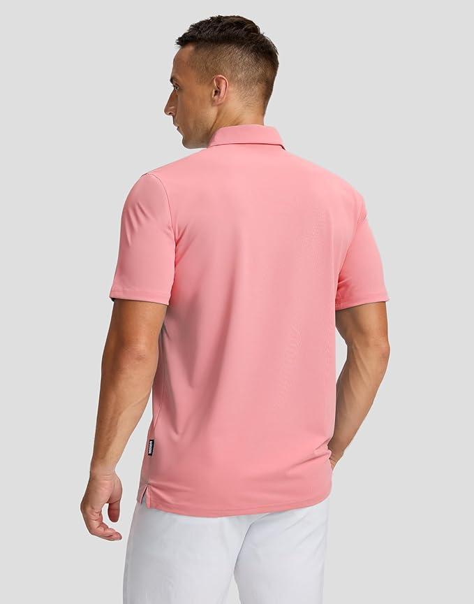 Men's Golf Shirts Dry Fit Moisture Wicking Performance Short Sleeve Collared Polo Shirts for Casual Athletic Business