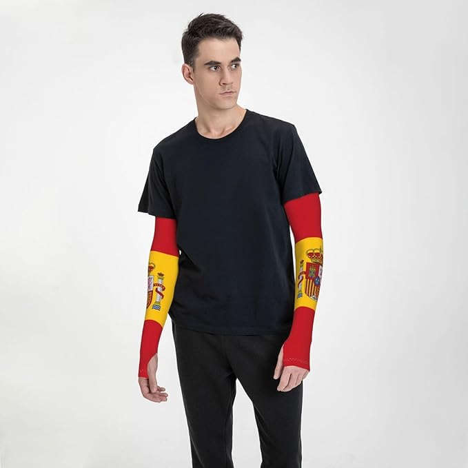 Cute Flag Arm Sleeves Cooling Sun Protection Sports Flag Sleeves for Men Women