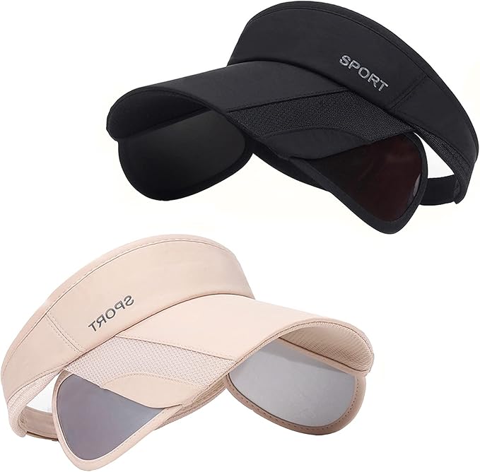 Sun Visor Hat for Women and Men - Retractable Brim Sport Hat, Summer Golf Tennis Running Beach Hat with Ponytail Hole