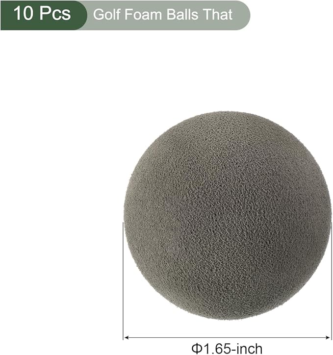 YOKIVE 10 Pcs Golf Foam Ball, Sports EVA Sponge Balls Exercise Flight Swing Practicing for Indoor Golf Training(Dark Gray, 42-mm)