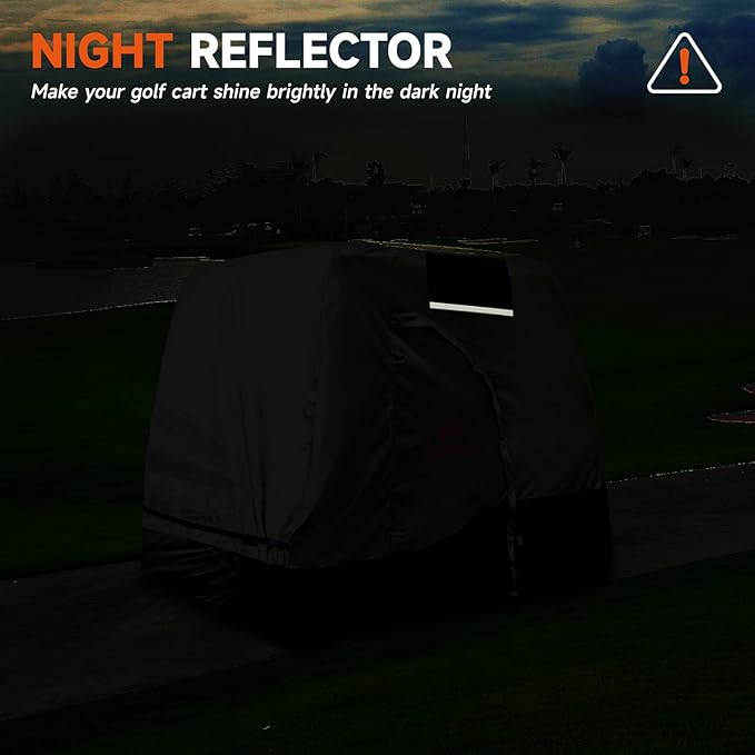 Roastove Golf Cart Cover, 420D PU Whaterproof, Universal Fits for Most Brand 2+2 Passenger Car, All Weather Outdoor Protection Weatherproof