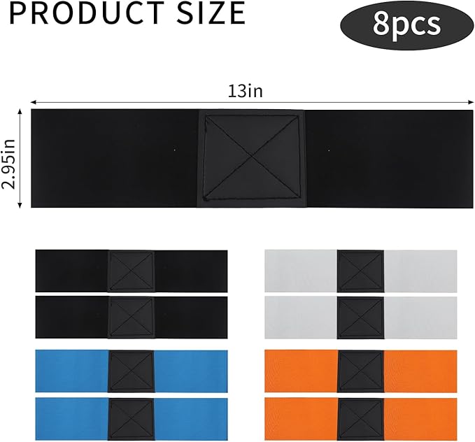 8 Pack Golf Swing Arm Bands, 4 Color Elastic Swing Correcting Trainer Bands, Golf Swing Training Aid for Golfers Beginners