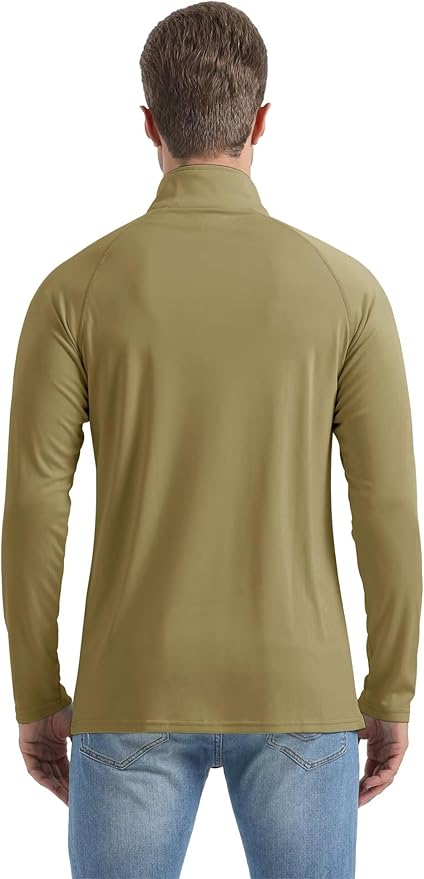 Boladeci Men's UPF 50+ Sun Shirts 1/4 Zip Long Sleeve SPF UV Protection Lightweight Quick Dry Quarter Zip Golf Shirts