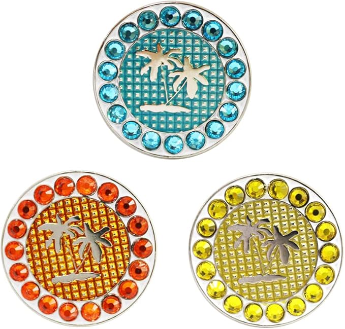 Myartte Golf Ball Markers Crystal Ball Markers Pack of 3