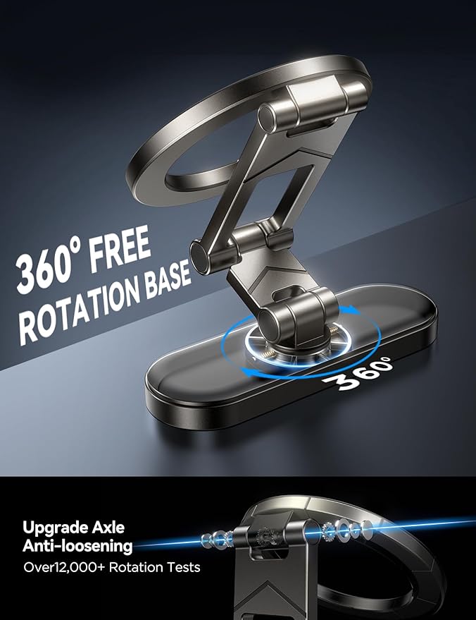Upgraded Magnetic Golf Cart Phone Holder, [Tri-fold+All Alloy] Golf Gifts for Men Women Him Golf Cart Accessories 2025 Stocking Stuffers Compatible with MagSafe iPhone 17-12 Fits EZGO Club Car Yamaha