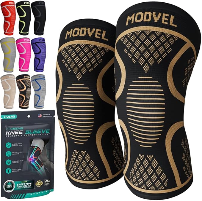 Modvel 2 Pack Elbow Brace - Golfer's Elbow Compression Sleeve Support for Joint Pain Relief, Recovery, Tendonitis Braces, Tennis Elbows Brace For Men & Women, Workout & Weightlifting Arm Wrap