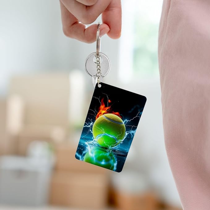 Keychain - Rectangular Acrylic Keychain Daily Key Ring Car Key Fob Holder 2X3 Inch