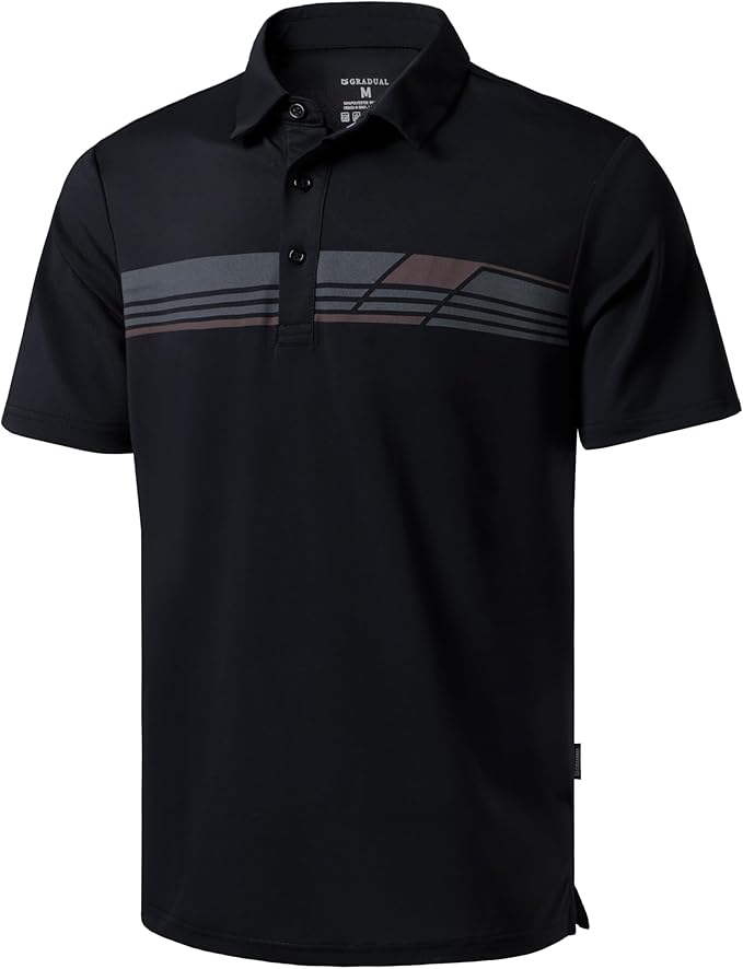 Men's Golf Shirts Dry Fit Moisture Wicking Performance Short Sleeve Collared Polo Shirts for Casual Athletic Business