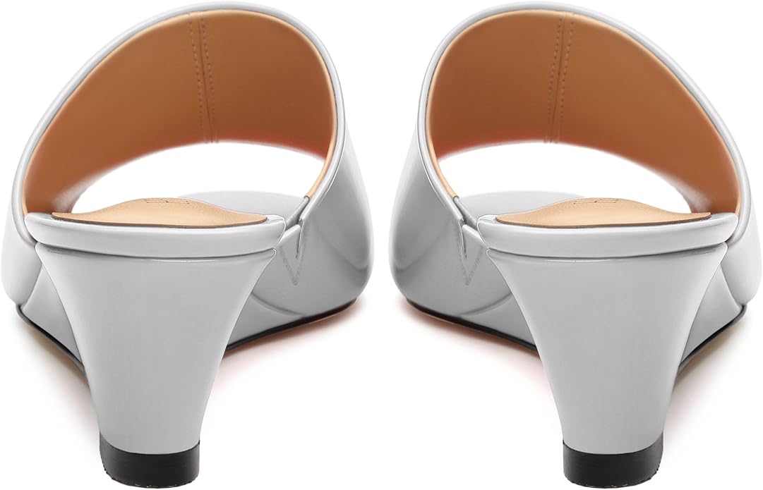 Wedge Sandals for Women Open Toe Wedge Heels Womens Matte High Heel Sandal Round Toe Heeled Wedge Sandals Slip on Casual shoes 2 inch