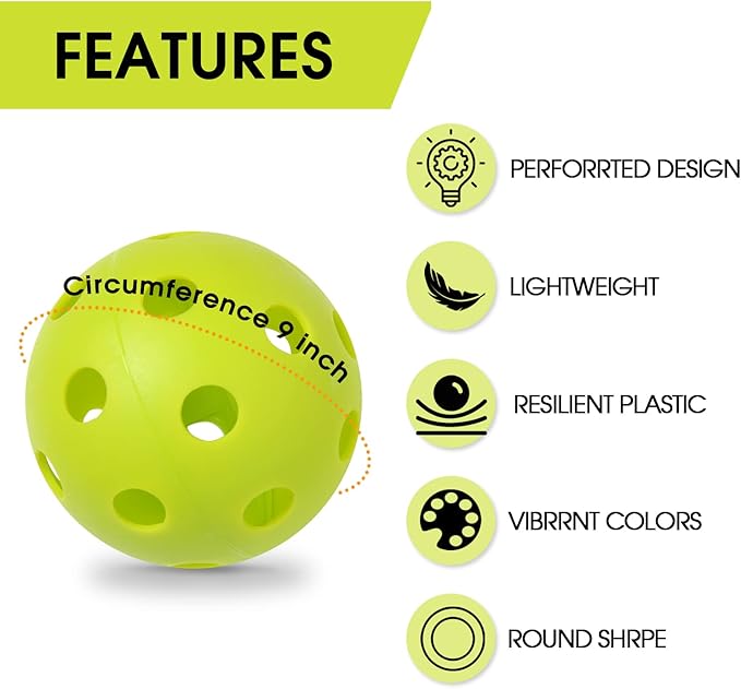 Avesfer Plastic Practice Baseballs 9 inch with Mesh Bag [Anti-Crack] Soft Training Baseball Balls Hitting Batting Indoor Outdoor Lightweight Hollow for Team Drills Coaching