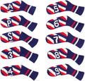 Scott Edward 10 Pcs Golf Club Head Covers for Irons Cuteness Basically Socks Shape Washable Durable Golf Club Head Protector Double Sided Knit Suitable for Most Brands