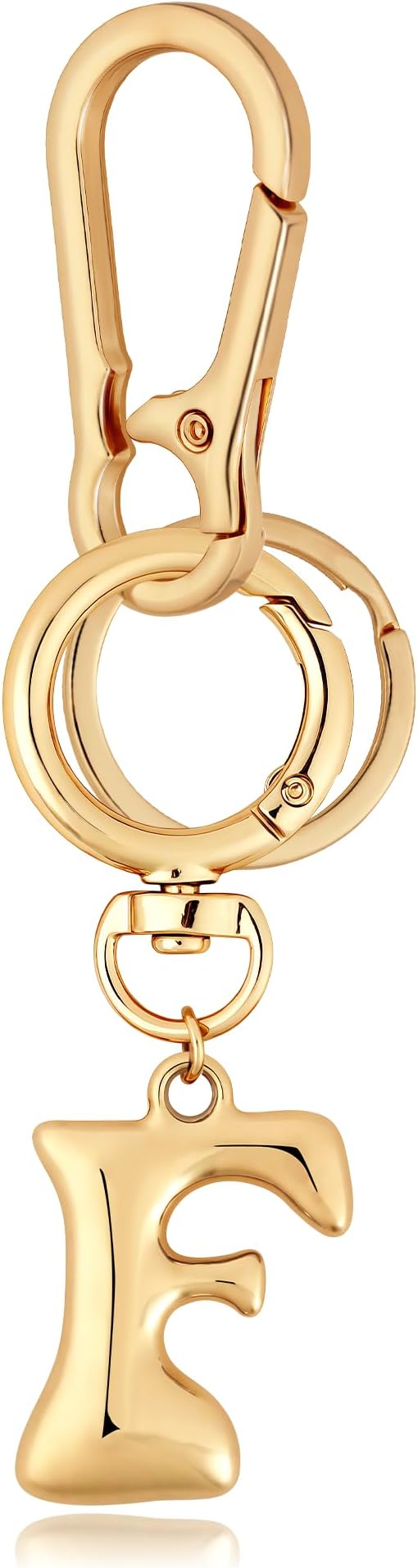Gold Bubble Heart, Cherry, Bow & More Designs Letter Initial Keychain Bag Charms – Cute Purse Charms for Handbags