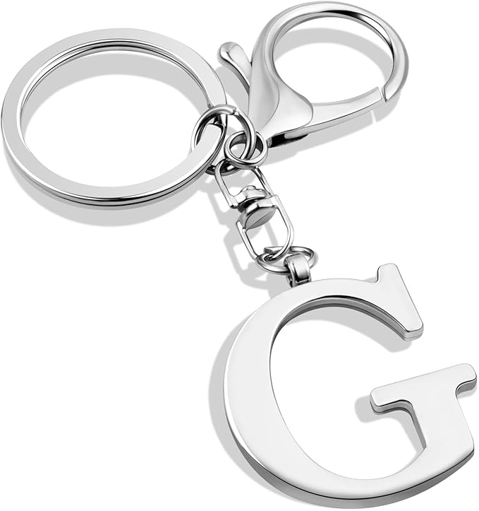 LAXPICOL Gold Letter A-Z Keychain for Women Bag Charms Purse Charms For Handbags Metal Alphabet Initial Letter Keychain