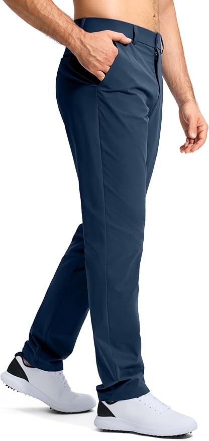Pudolla Men's Golf Pants Stretch Work Dress Comfy Pants 30"/32"/34" Lightweight Quick Dry Casual Slacks Trousers with Pockets